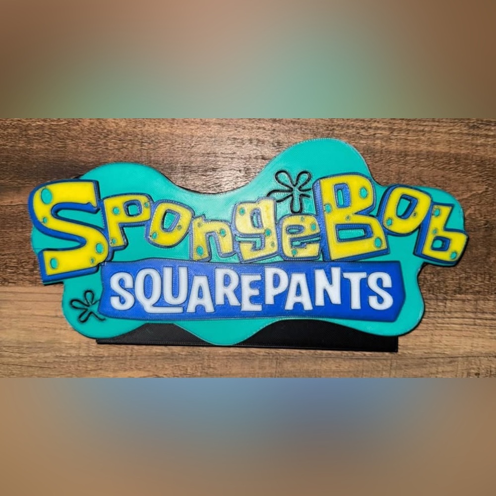 SpongeBob SquarePants 3D logo sign self standing shelf art wall display kids